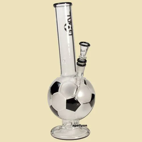 Glass Soccer Ball Bong Black Leaf